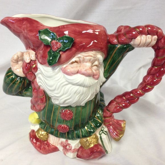 Fitz & Floyd Father Christmas Elves Pitcher